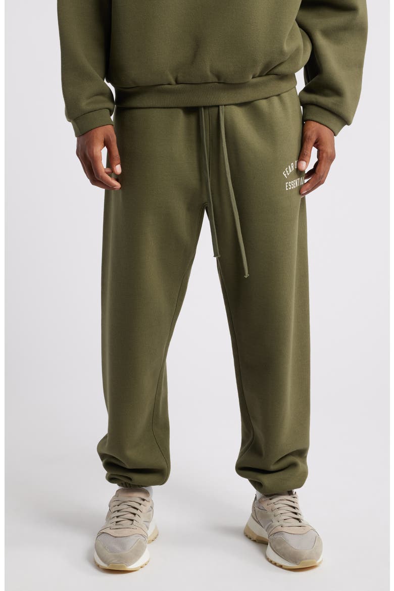 Essential Cotton Blend Fleece Sweatpants, Main, color, MILITARY