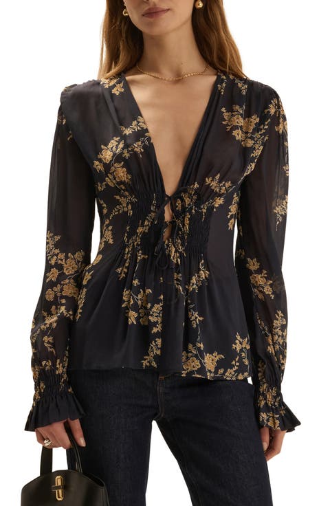 One Last Time Smocked Tie Top