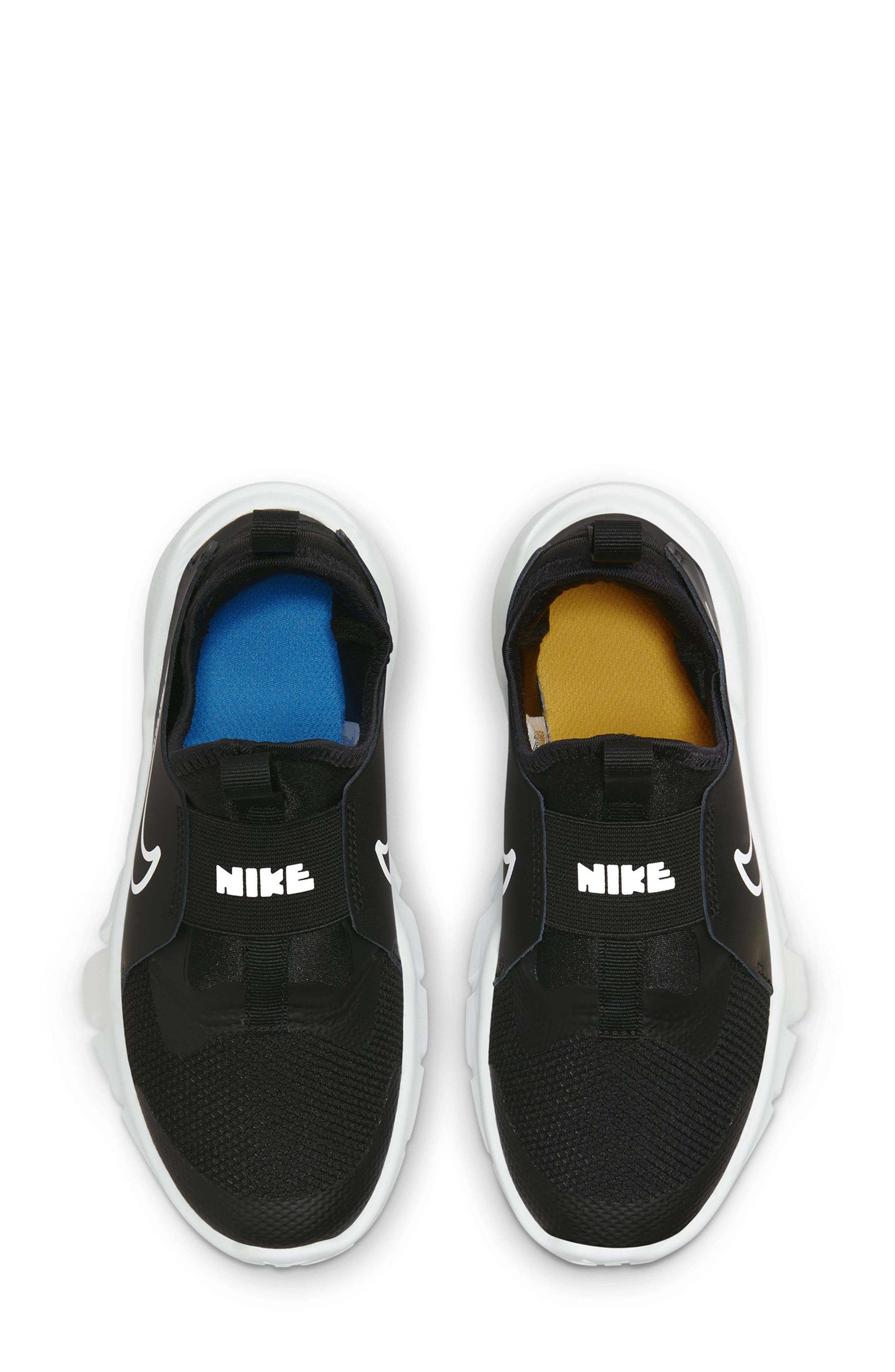 Nike Flex Runner 2 Slip-On Running Shoe, Alternate, color, Black/ White/ Blue/ Gold