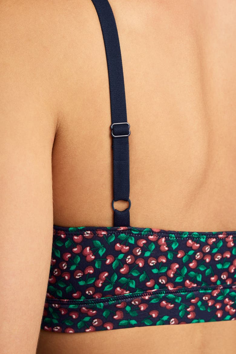 Womens Organic Cotton Stretch Triangle Bralette, Alternate, color, Fresh Cherry
