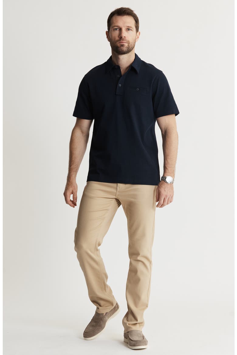 Reverse Cotton Slub Polo, Alternate, color, NAVY