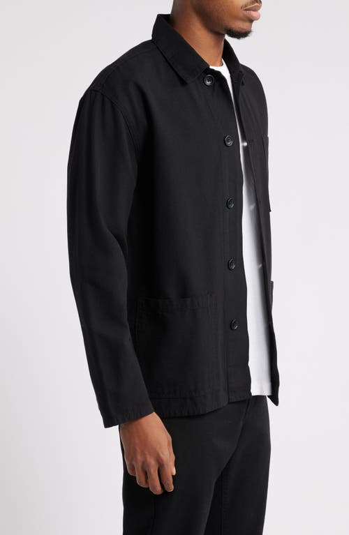 Service Works Organic Cotton Corduroy Button-up Chore Coat In Black