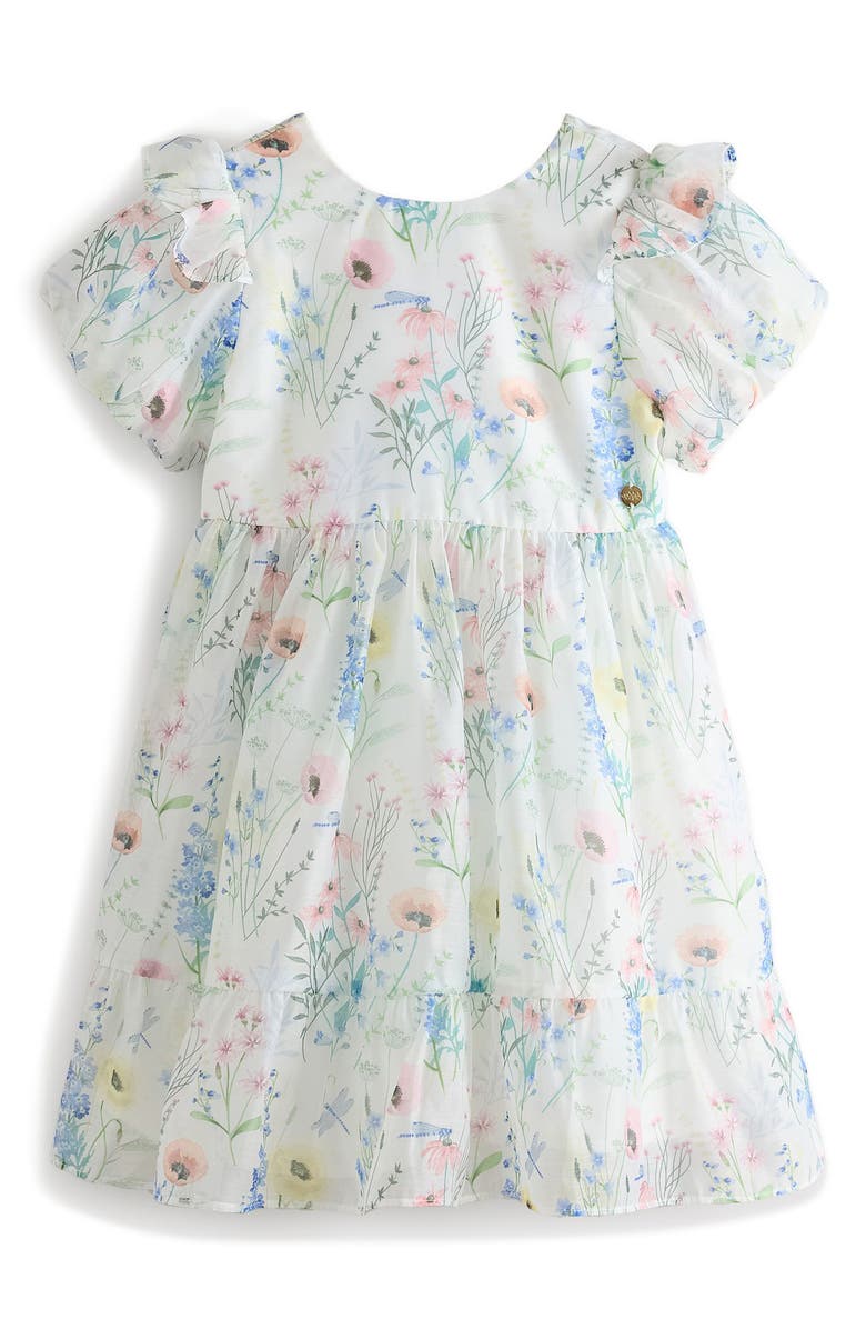 Laura Ashley Kids' Floral Puff Sleeve Party Dress, Main, color, 