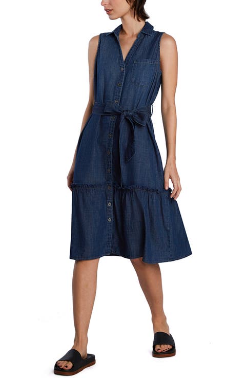 Allie Sleeveless Tiered Denim Shirtdress