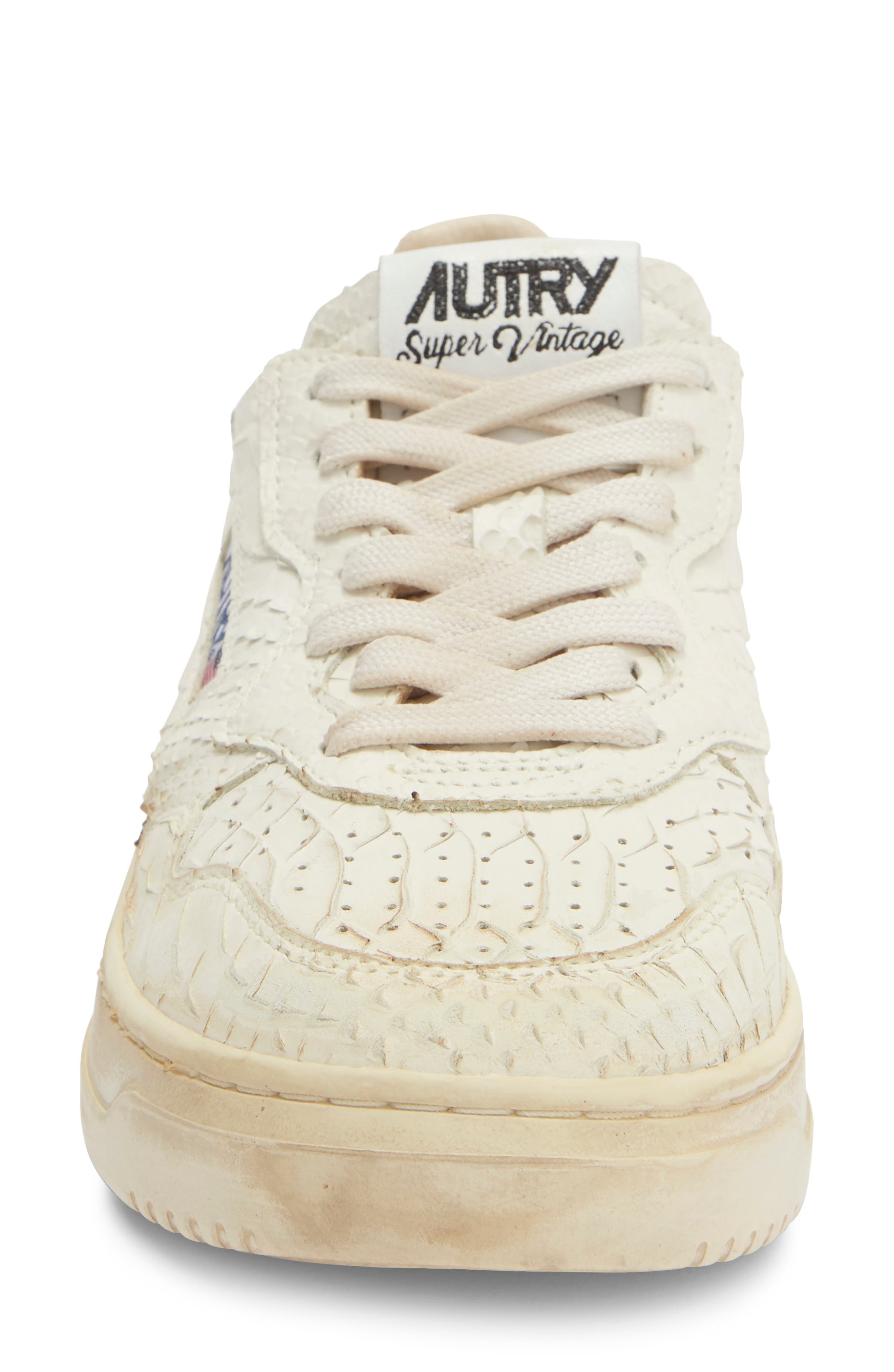 Retro Low Sneaker, Alternate, color, PYTHONED/ CALF WHT/ WWHITE