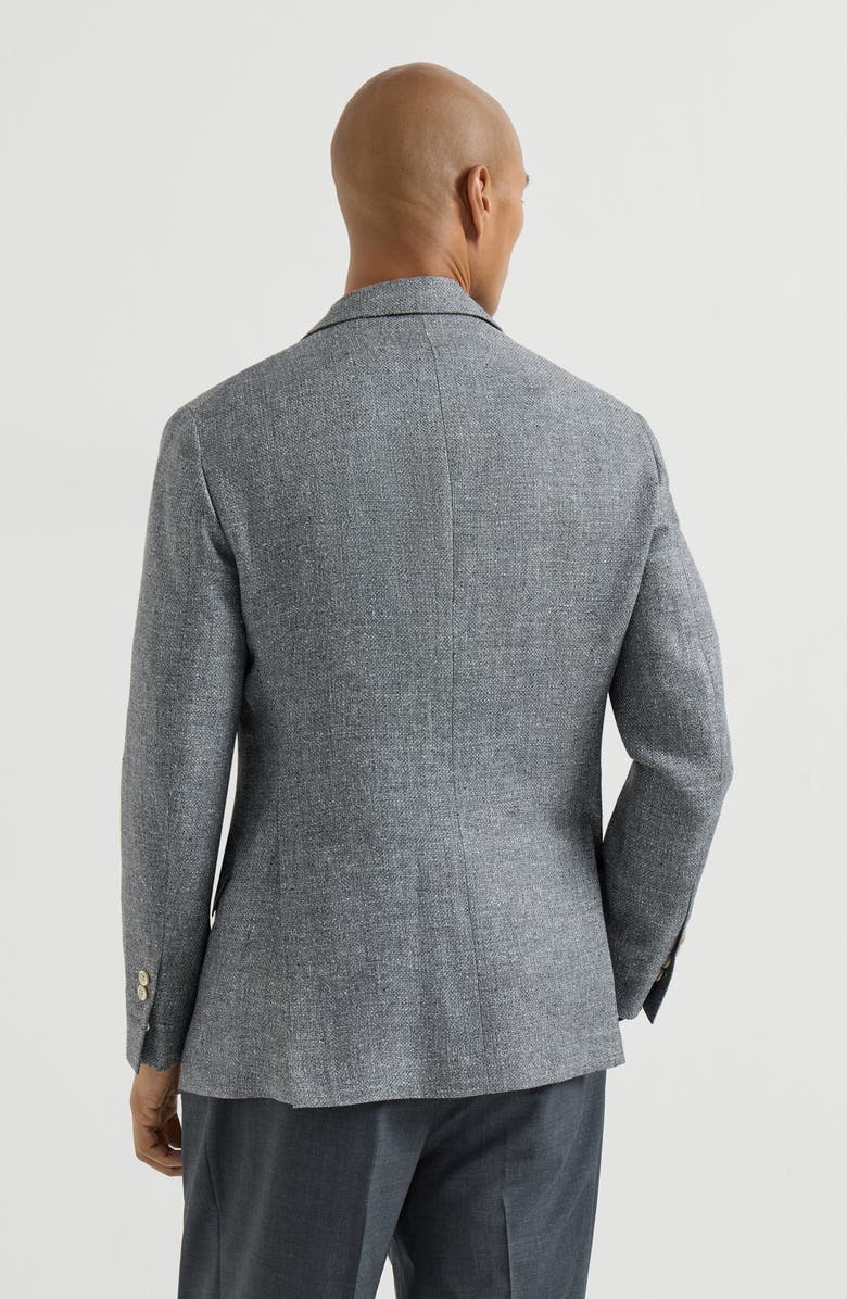 Brunello Cucinelli Hopsack deconstructed blazer, Alternate, color, Medium Grey