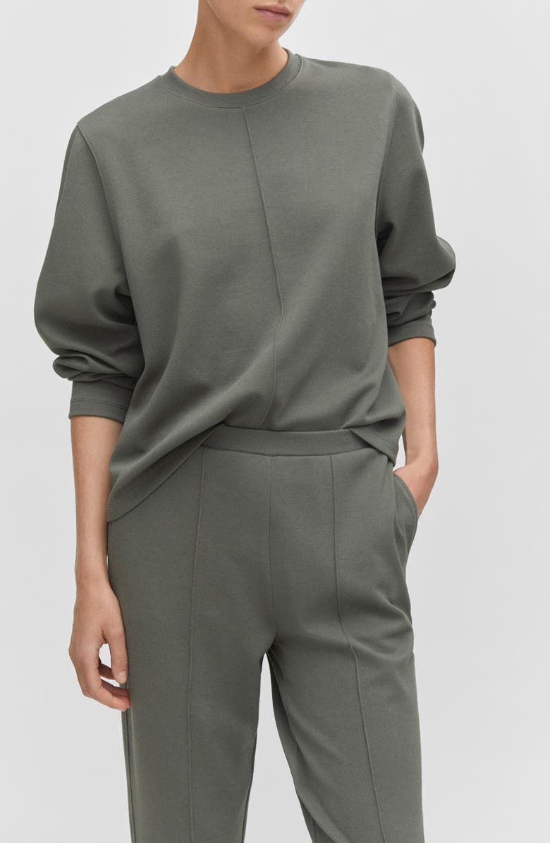 MANGO Cuffed Seam Detail Lounge Pants, Alternate, color, 