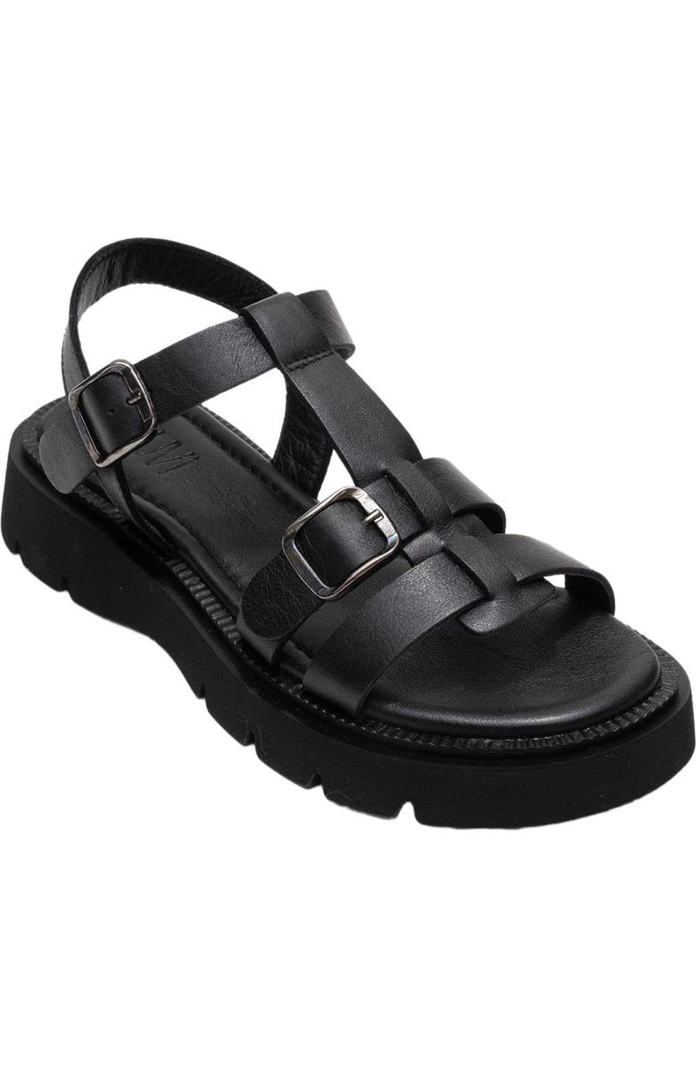 Forever & Always Shoes Melvin Leather Sandal, Alternate, color, Black Leather