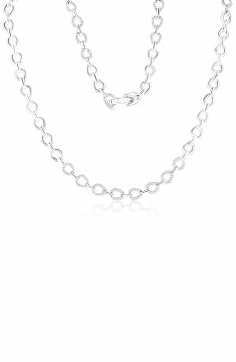 Sterling Silver Cubic Zirconia Link Necklace
