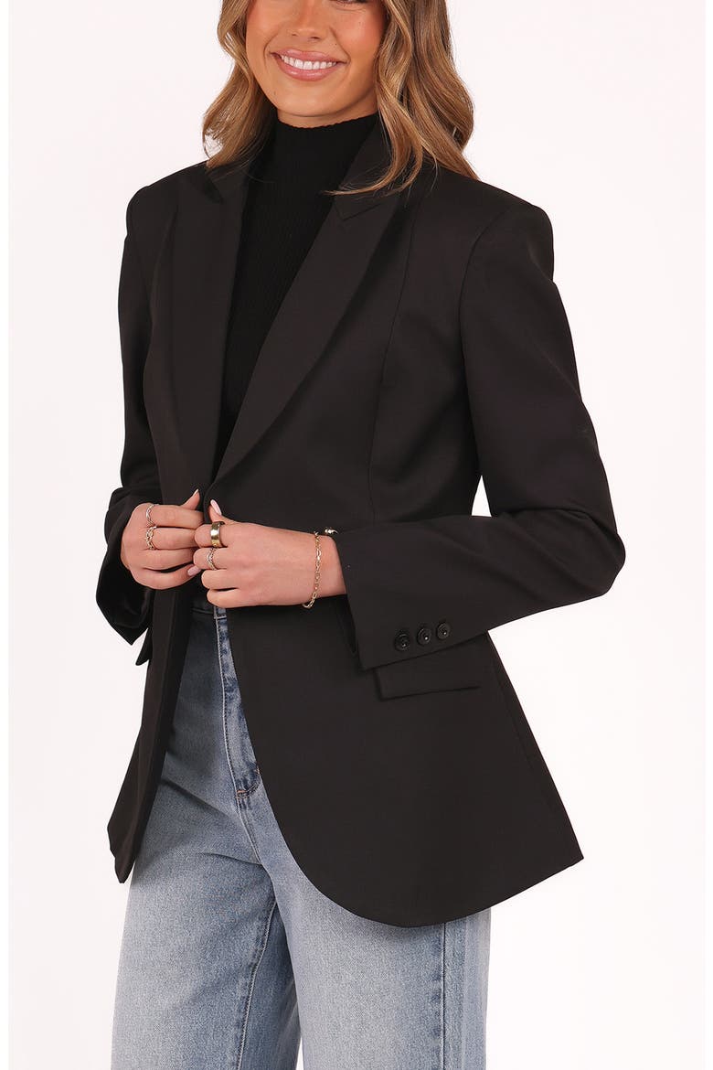 Danity One-Button Blazer, Alternate, color, BLACK