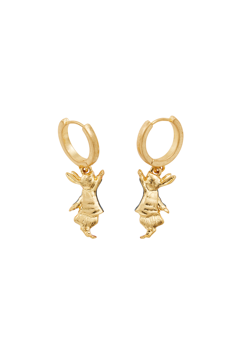 x Peter Rabbit Huggie Earrings, Alternate, color, Gold
