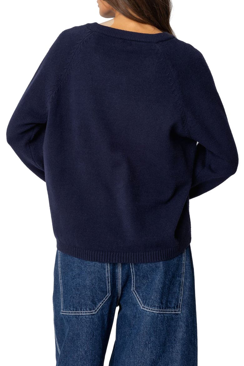 Martha Oversized V-Neck Sweater, Alternate, color, NAVY