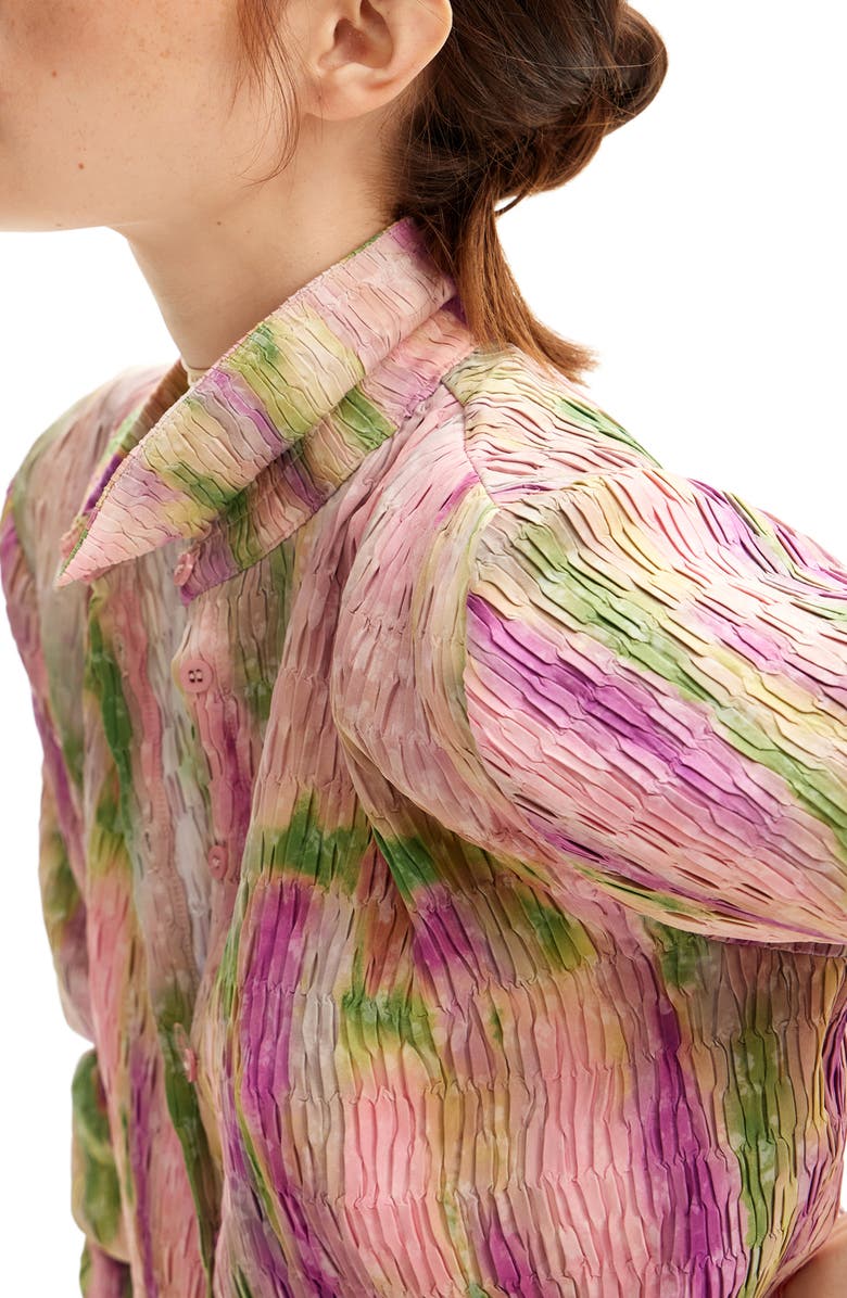 Desigual Yamagata Abstract Print Button-Up Shirt, Alternate, color, 