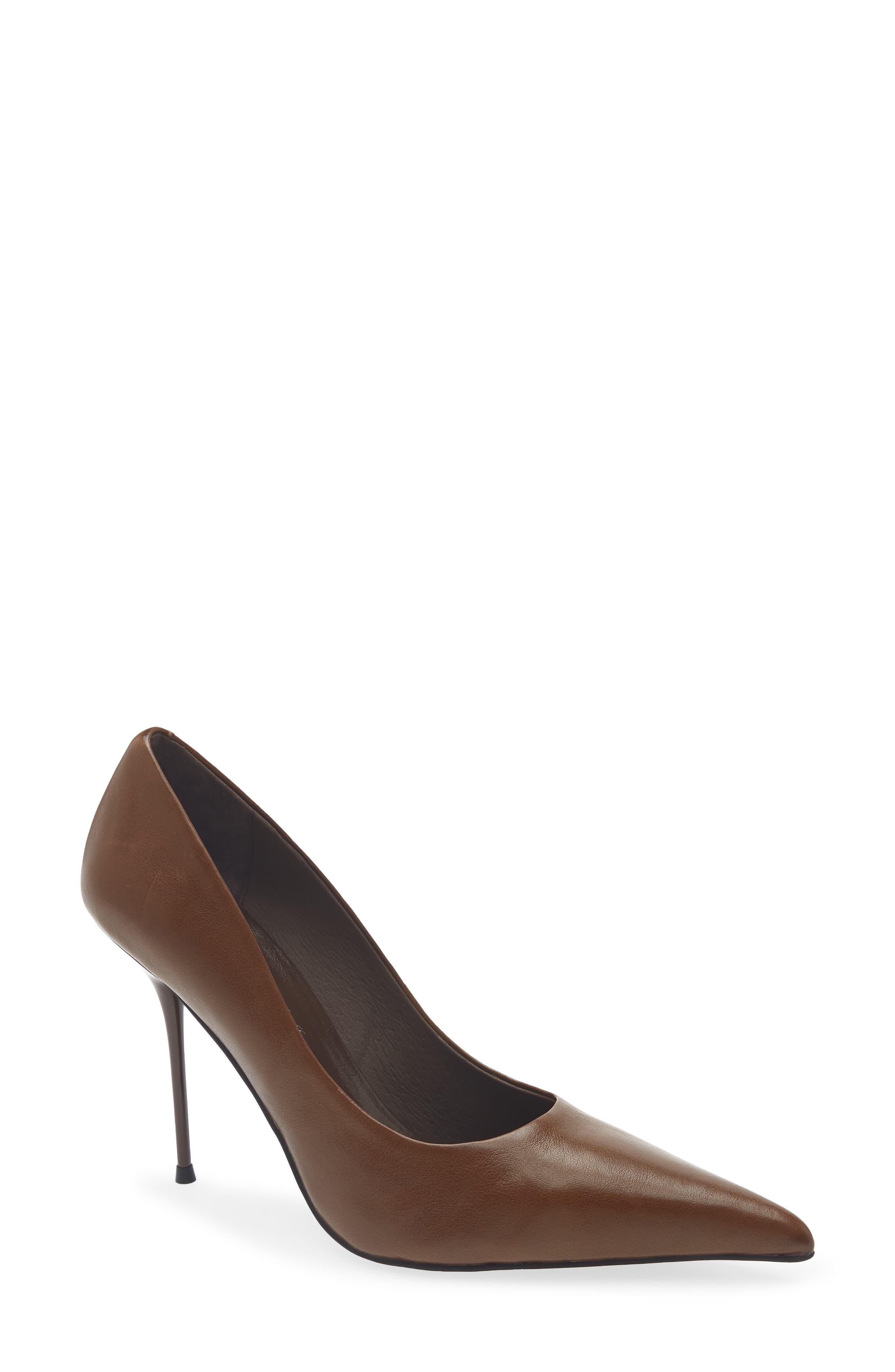 Pucker Pointed Toe Pump, Main, color, BROWN