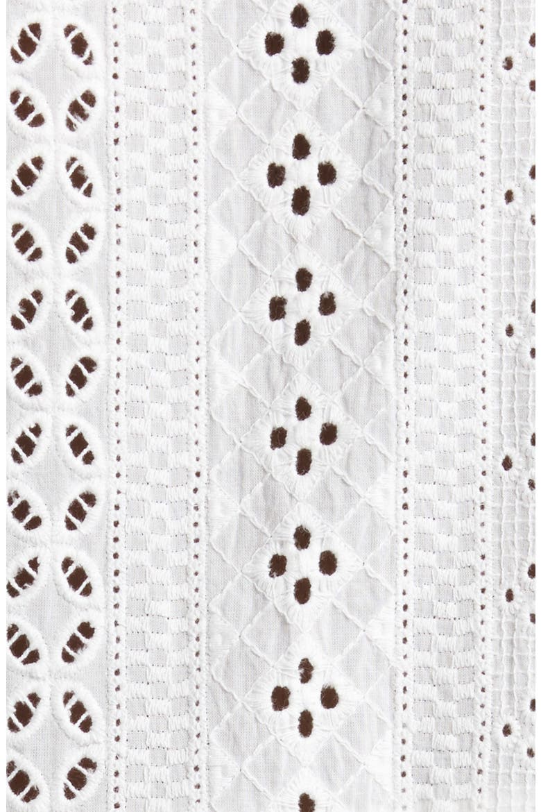 Aria Eyelet Cotton Cover-Up Minidress, Alternate, color, NATURAL WHITE PLAIN