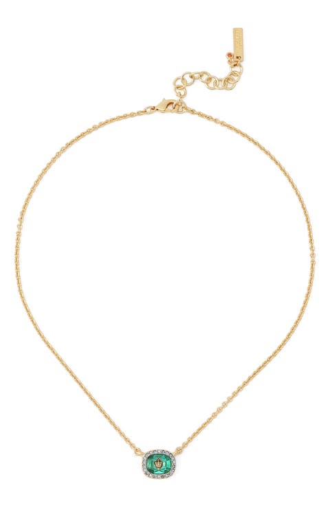 Eagle Square Stone Pendant Necklace