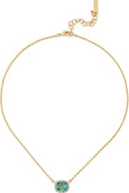 Kurt Geiger London Eagle Square Stone Pendant Necklace