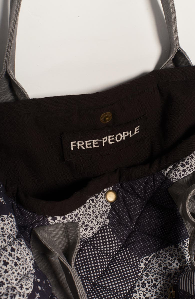 Free People Pippa Patchwork Cotton Tote, Alternate, color, Blue Combo