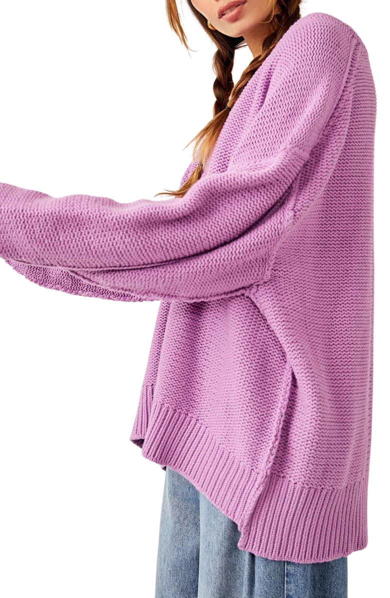 Free People Alli V-Neck Sweater, Alternate, color, Iris Orchid