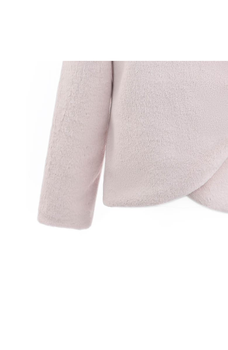 Tulleen Bow Collar Plush Coat, Alternate, color, Pink