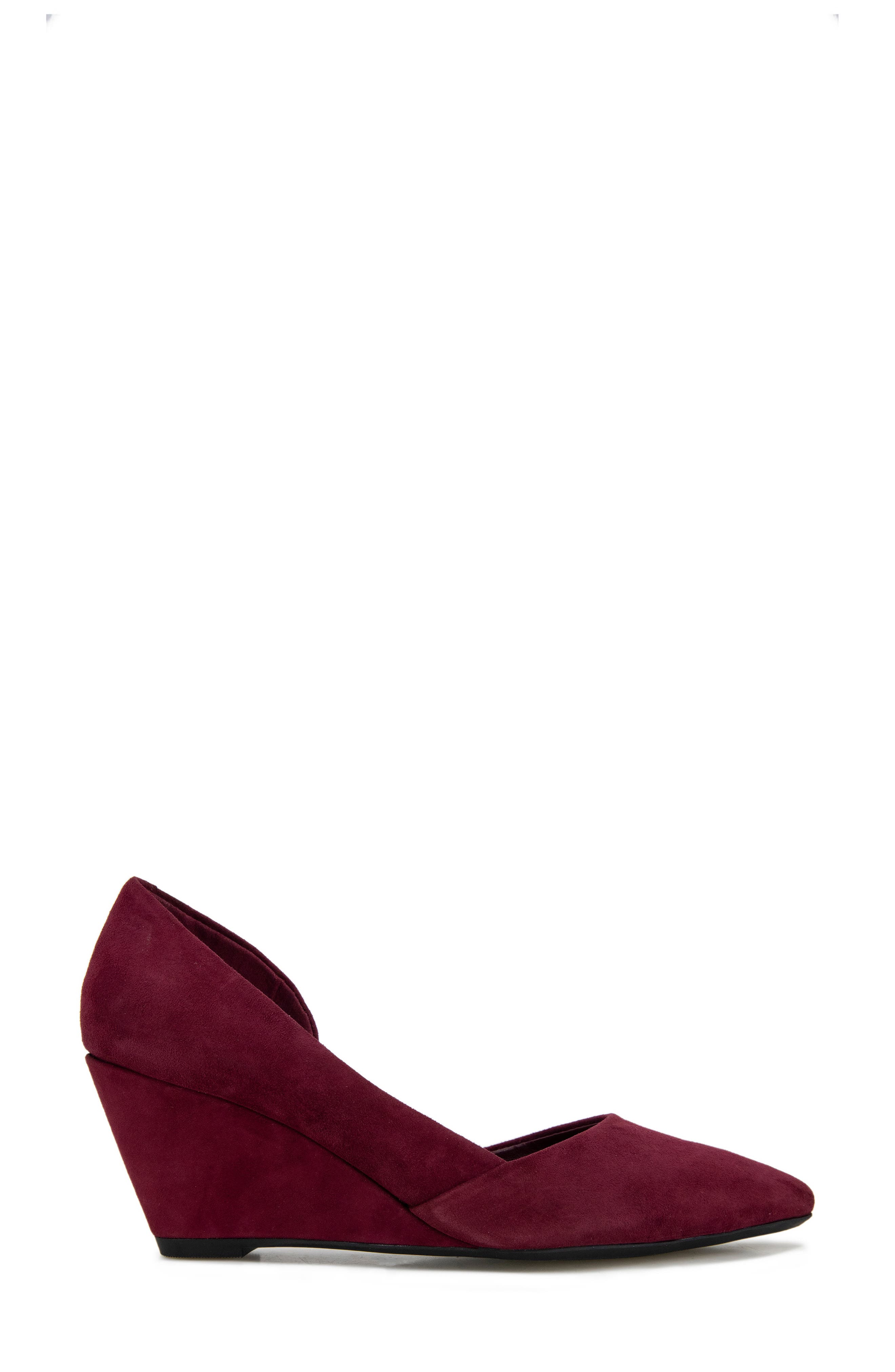 Kenneth Cole New York 'Ellis' Half d'Orsay Wedge Pump, Alternate, color, Wine Suede