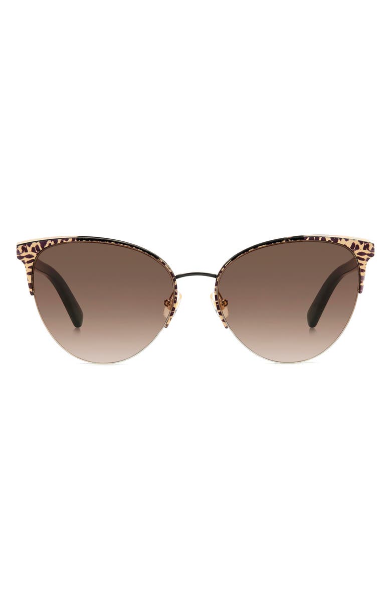 Kate Spade New York izara 57mm gradient cat eye sunglasses, Main, color, Pattern Black/ Brown Gradient