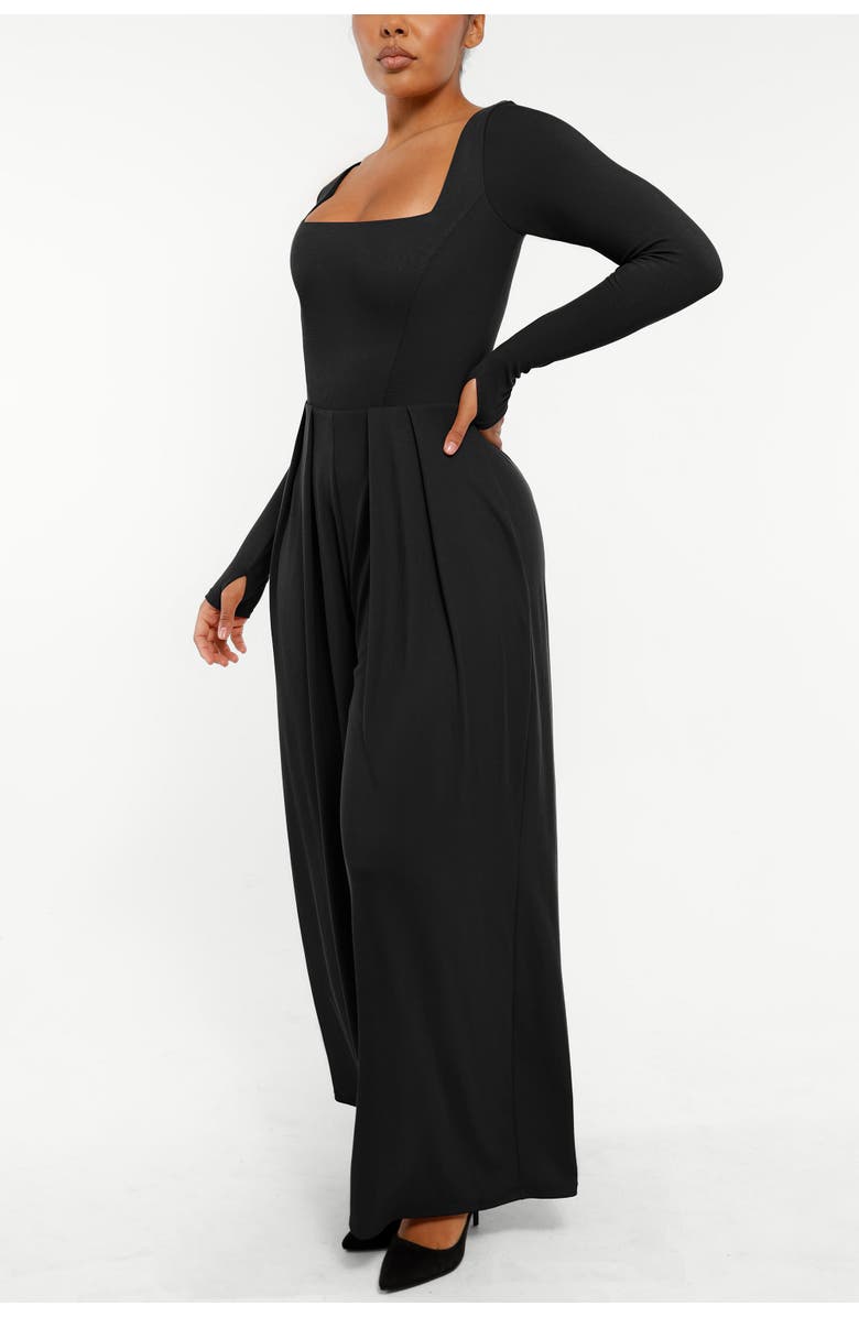 Shapellx AirSlim<sup>®</sup> Square Neckline Built-In Shaping Jumpsuit, Alternate, color, Black