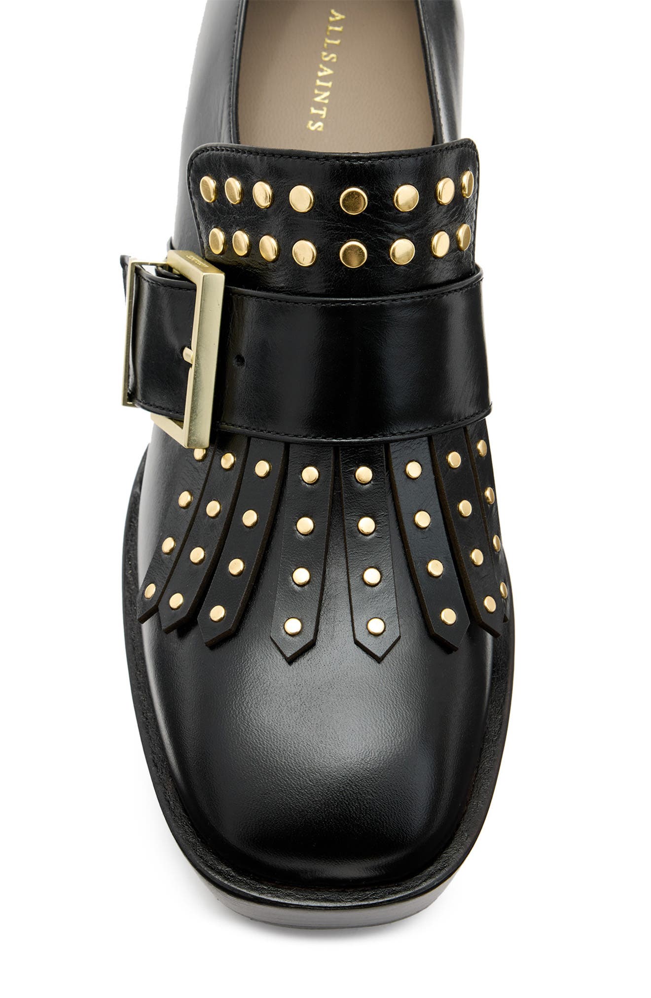 AllSaints Zia Stud Loafer, Alternate, color, 