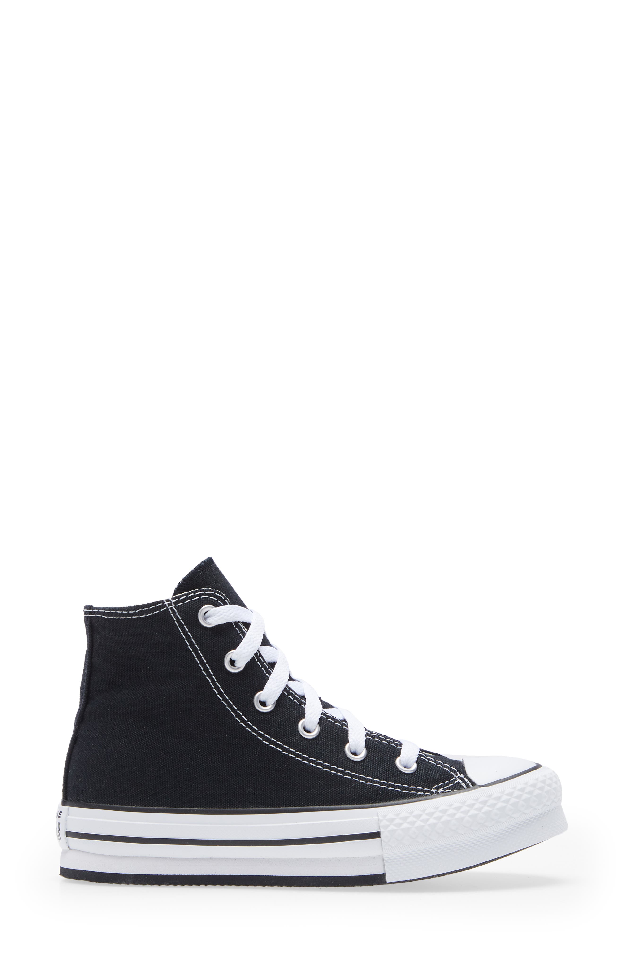 Converse Kids
 Chuck Taylor<sup
®</sup
 All Star<sup
®</sup
 EVA Lift High Top Sneaker, Alternate, color, Black/ White/ Black
