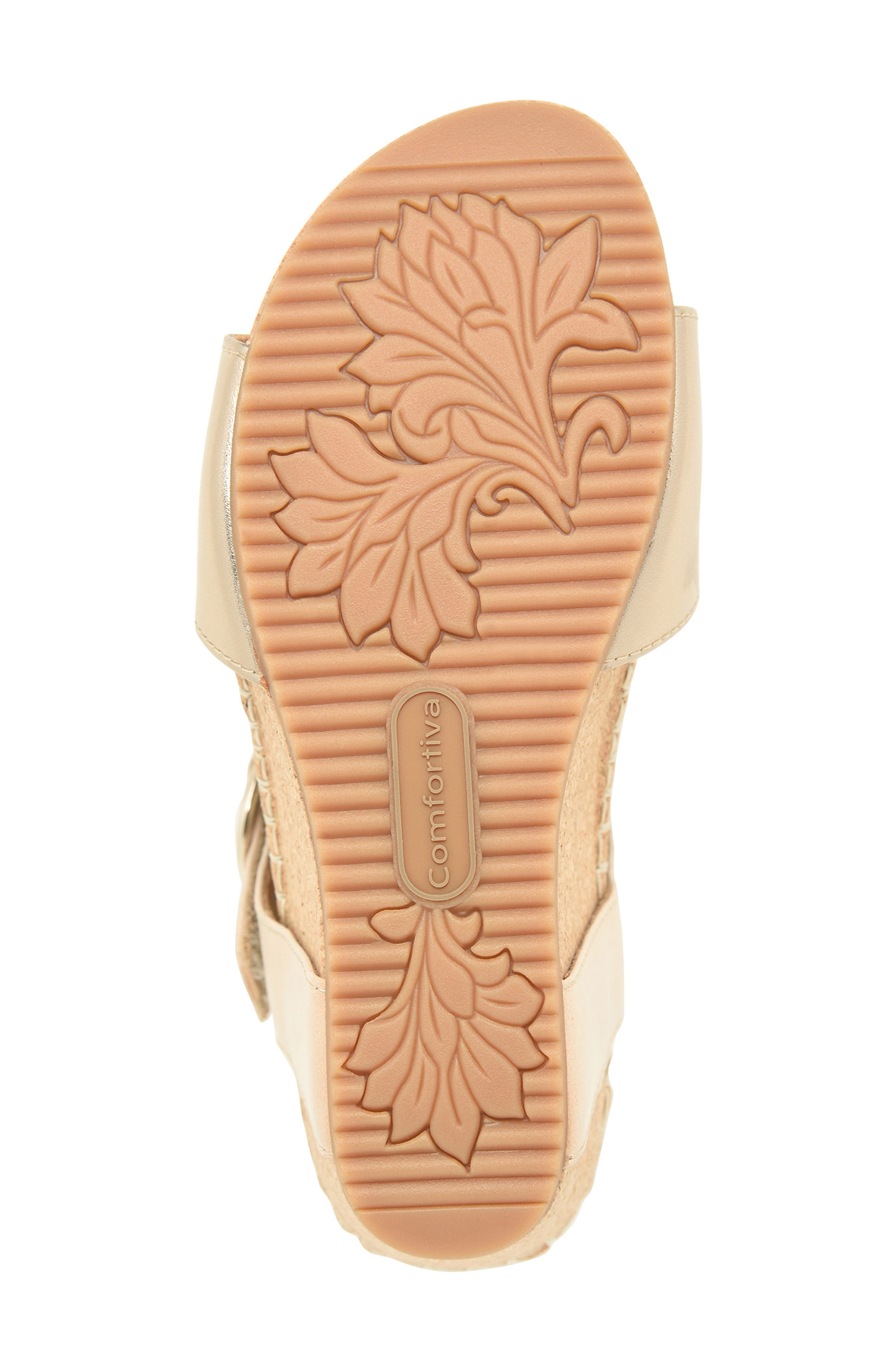 Eldorah Platform Wedge Sandal, Alternate, color, GOLD/ BEIGE