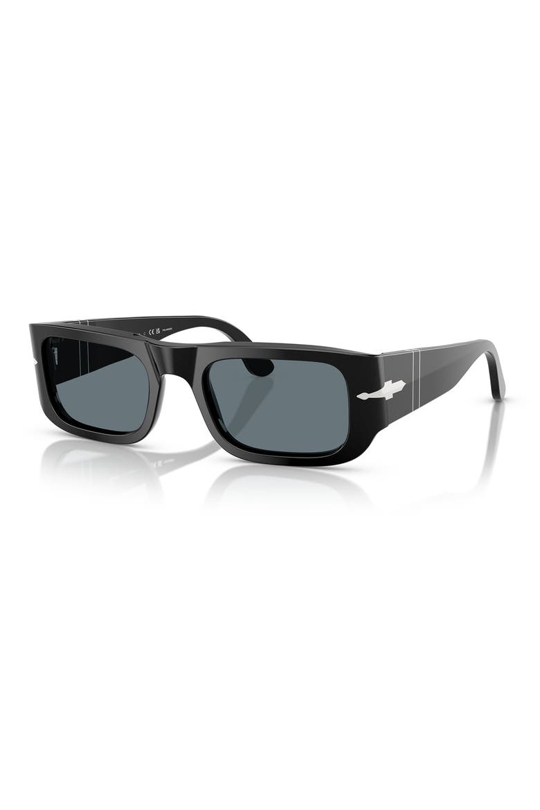 55mm Polarized Pillow Sunglasses, Alternate, color, BLACK