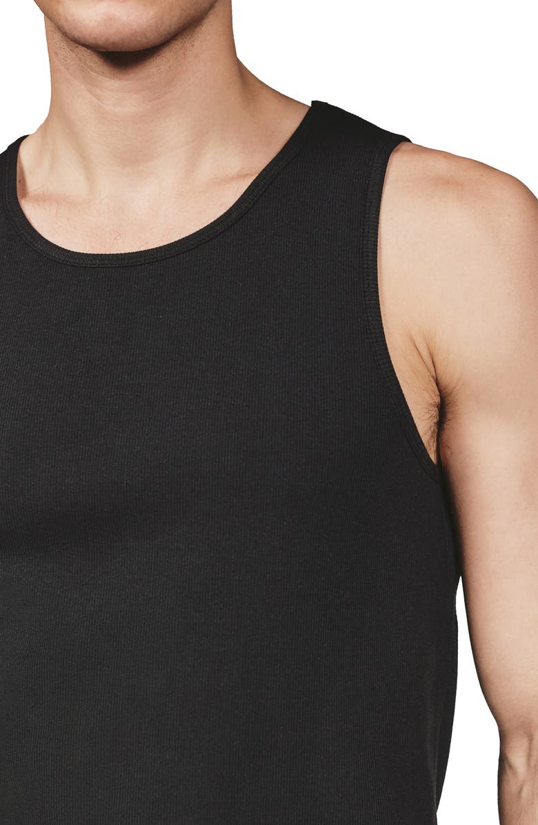 7 Diamonds Cotton & Modal Ribbed Tank, Alternate, color, Black