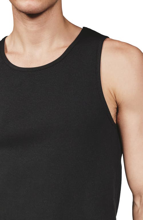7 Diamonds Cotton & Modal Ribbed Tank In Black
