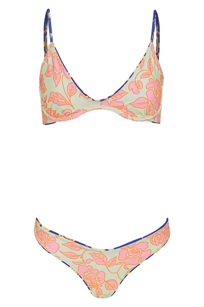 Cobalt Flora Splendour Reversible Bikini Bottoms, Alternate, color, BLUE