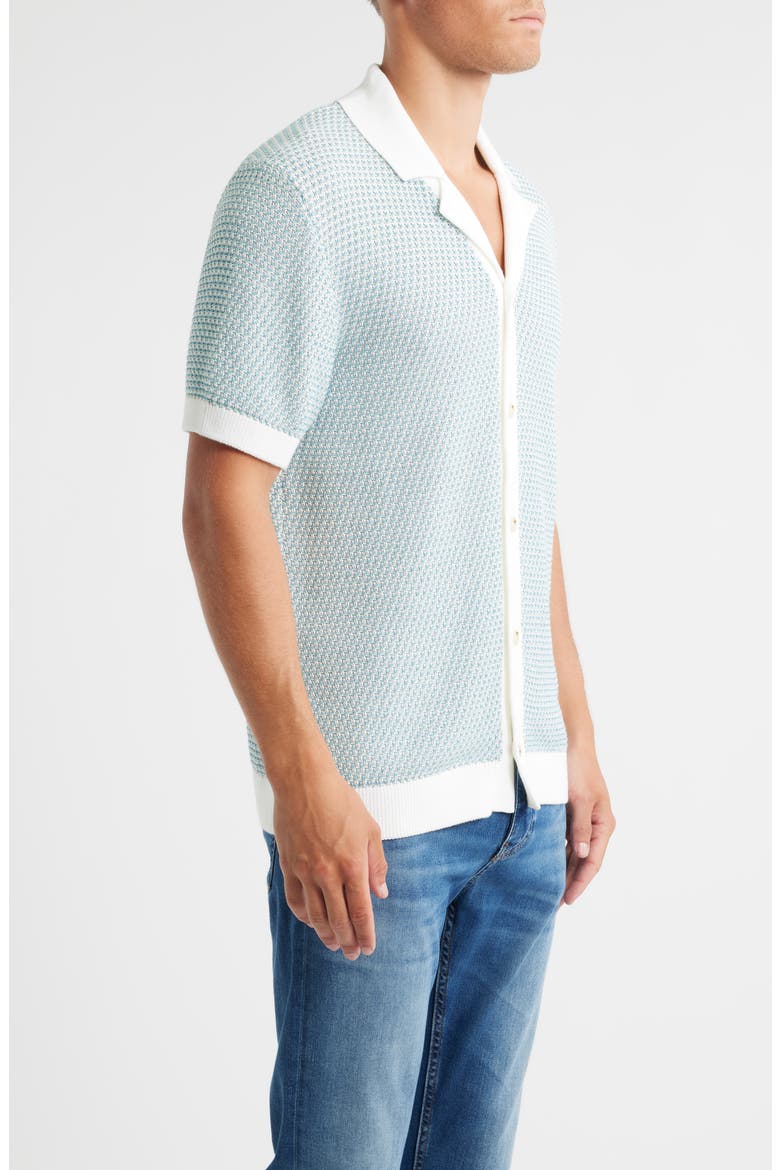 Iconico Texture Knit Camp Shirt, Alternate, color, LIGHT/ PASTEL BLUE