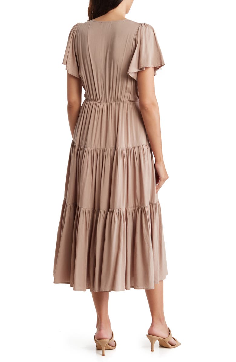 WISHLIST Flutter Sleeve Tiered Maxi Dress, Alternate, color, 