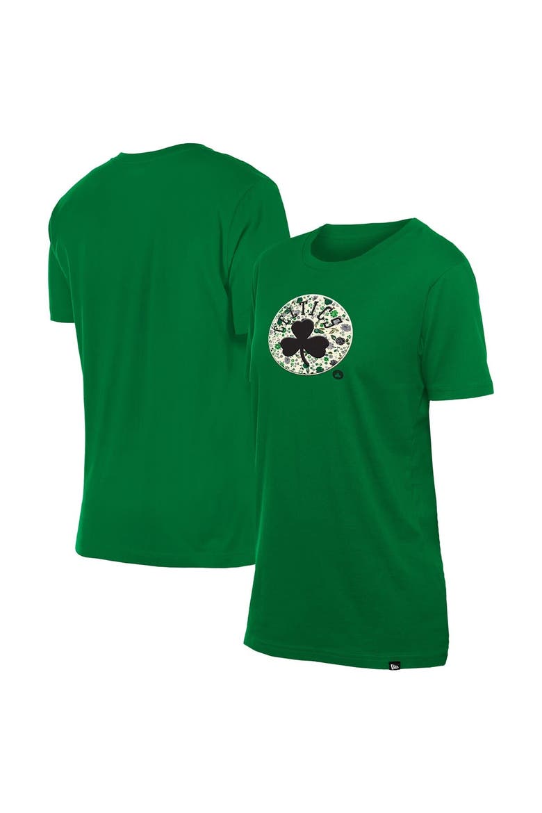 Women's New Era Kelly Green Boston Celtics Glam Game Flower T-Shirt, Main, color, Kelly Green