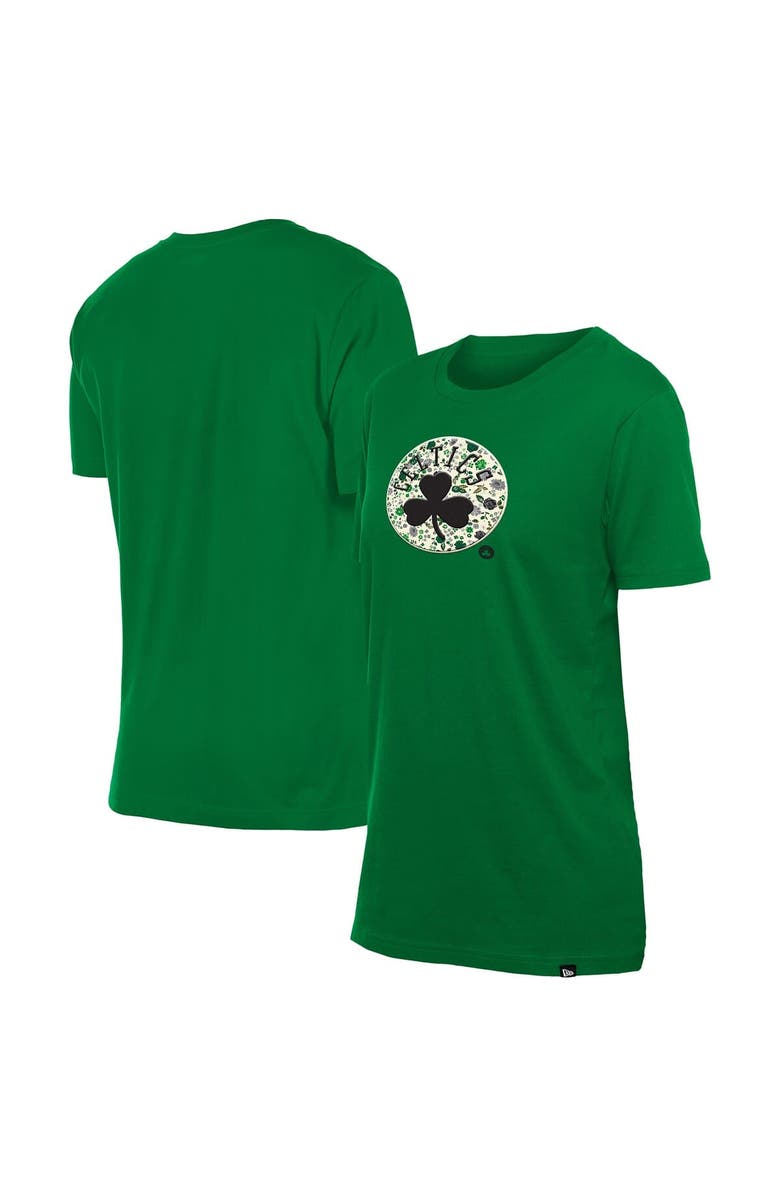 New Era Women's New Era Kelly Green Boston Celtics Glam Game Flower T-Shirt, Main, color, Kelly Green