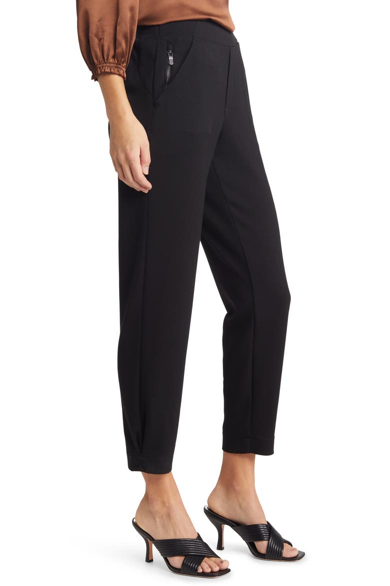 'Ab'Leisure High Waist Pull-On Pants (Nordstrom Exclusive), Alternate, color, BLACK