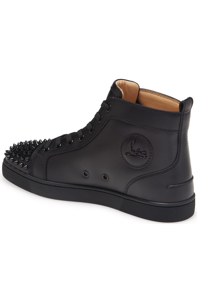 Christian Louboutin Lou Spikes High Top Sneaker, Alternate, color, Black
