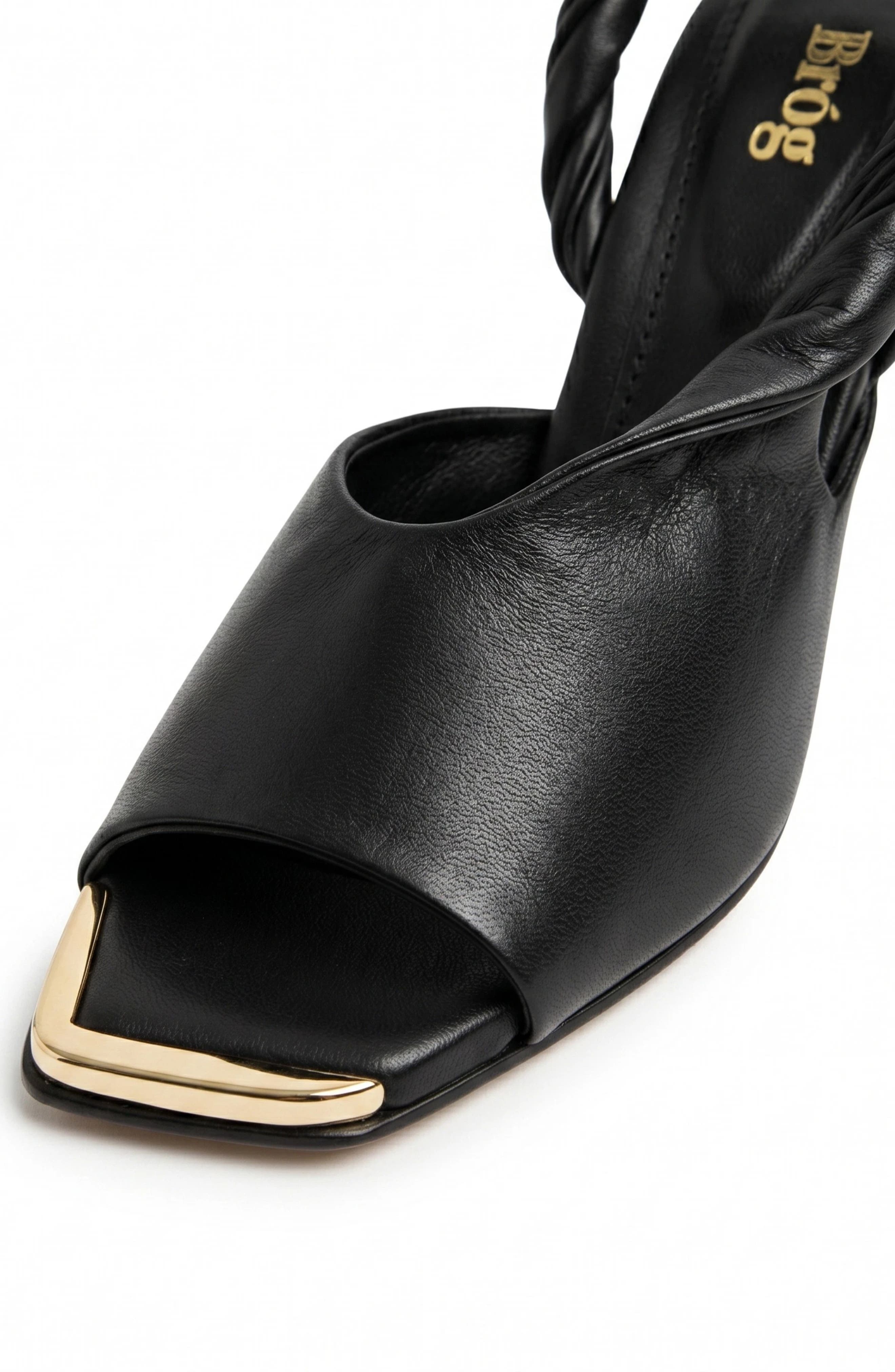 Bróg Orla Twisted Strap Slingback Cone Heel Jet Black, Alternate, color, Jet Black