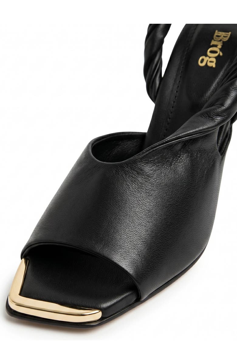 Bróg Orla Twisted Strap Slingback Cone Heel Jet Black, Alternate, color, Jet Black