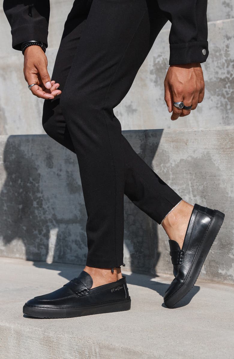 Gernie 22S Penny Loafer, Alternate, color, Black Napa