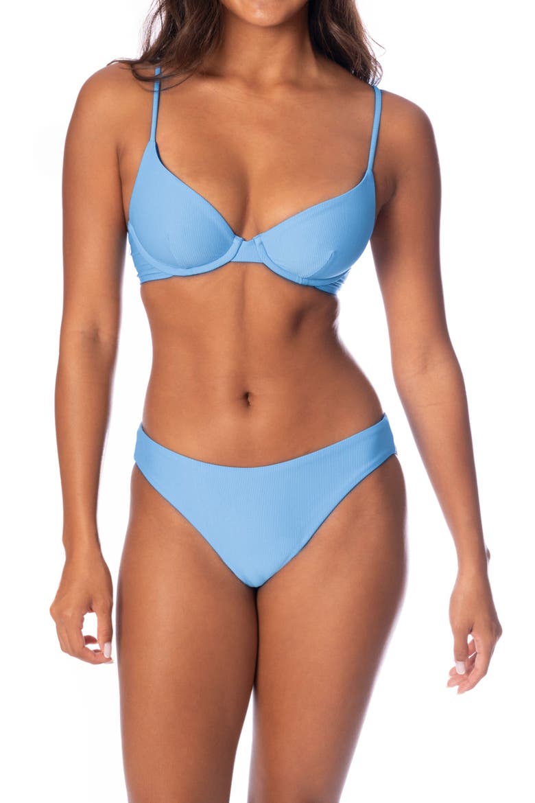 Stone Blue Sublimity Reversible Bikini Bottoms, Alternate, color, BLUE