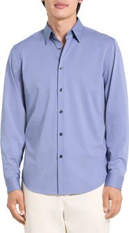 Theory Sylvain ND Structure Knit Button-Up Shirt