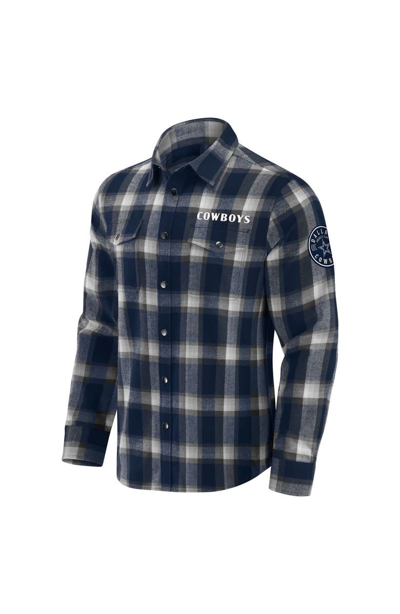 Darius Rucker Collection by Fanatics Men's Darius Rucker Collection by Fanatics Navy Dallas Cowboys Flannel Plaid Full-Snap Shirt, Alternate, color, 