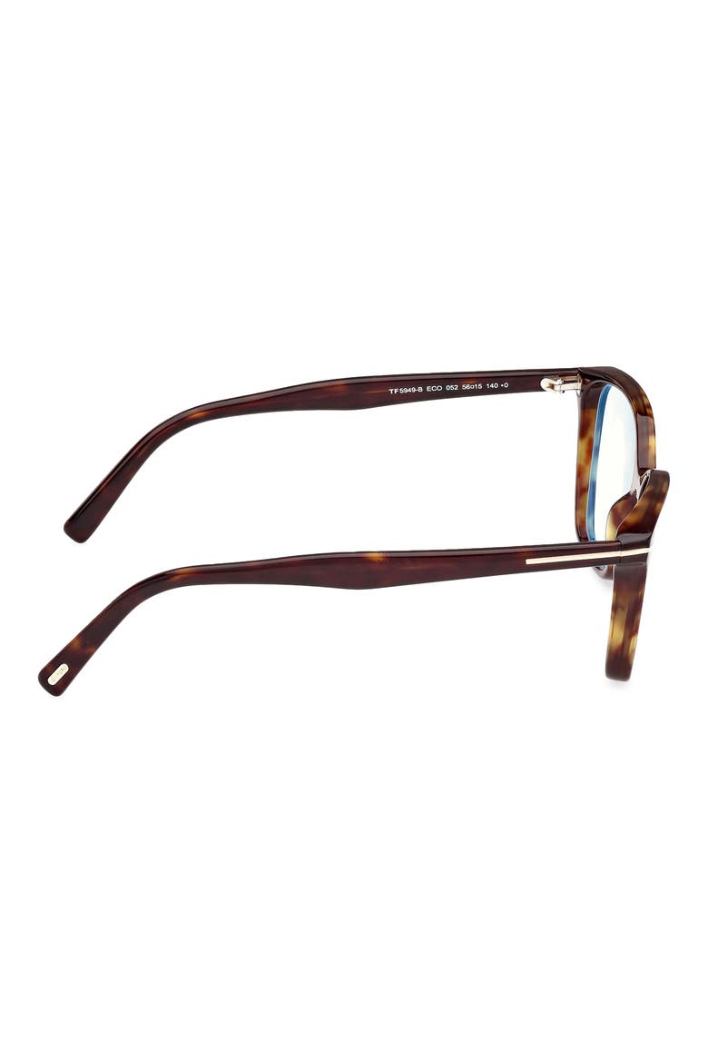 56mm Cat Eye Blue Light Blocking Optical Glasses, Alternate, color, HAVANA ECO / T LOGO