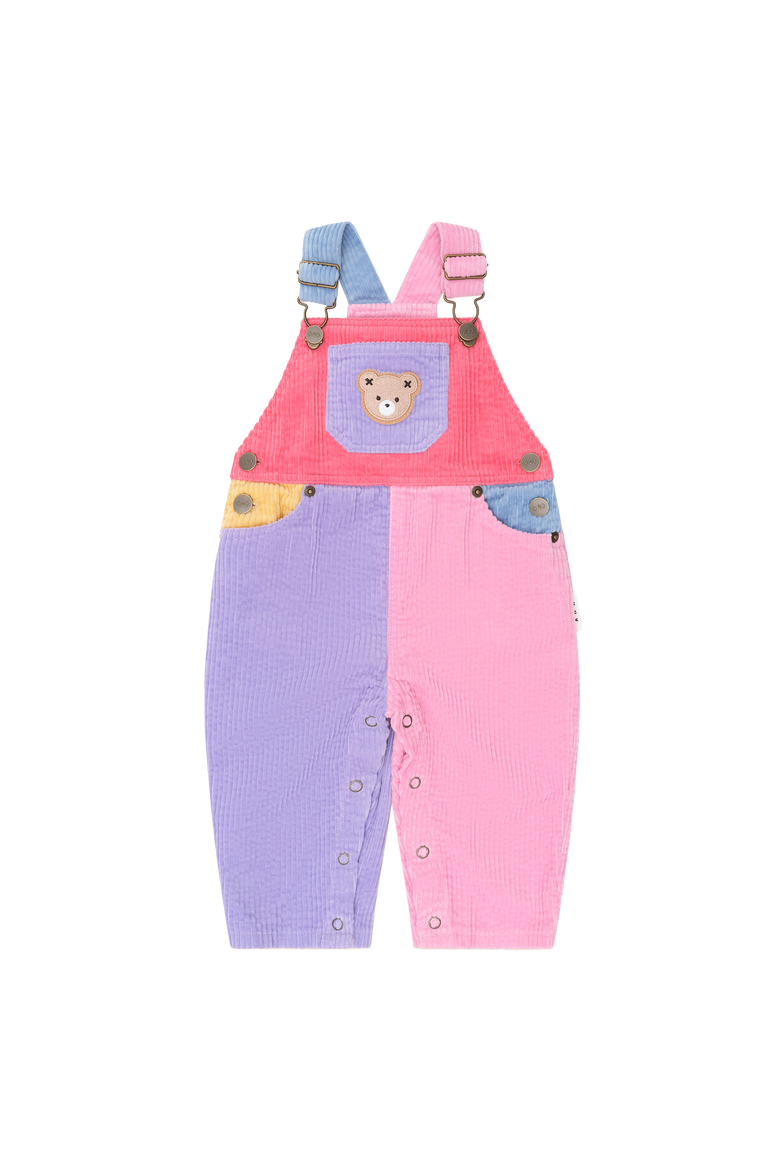 Colour Block Girl Cord Overalls, Main, color, Multi
