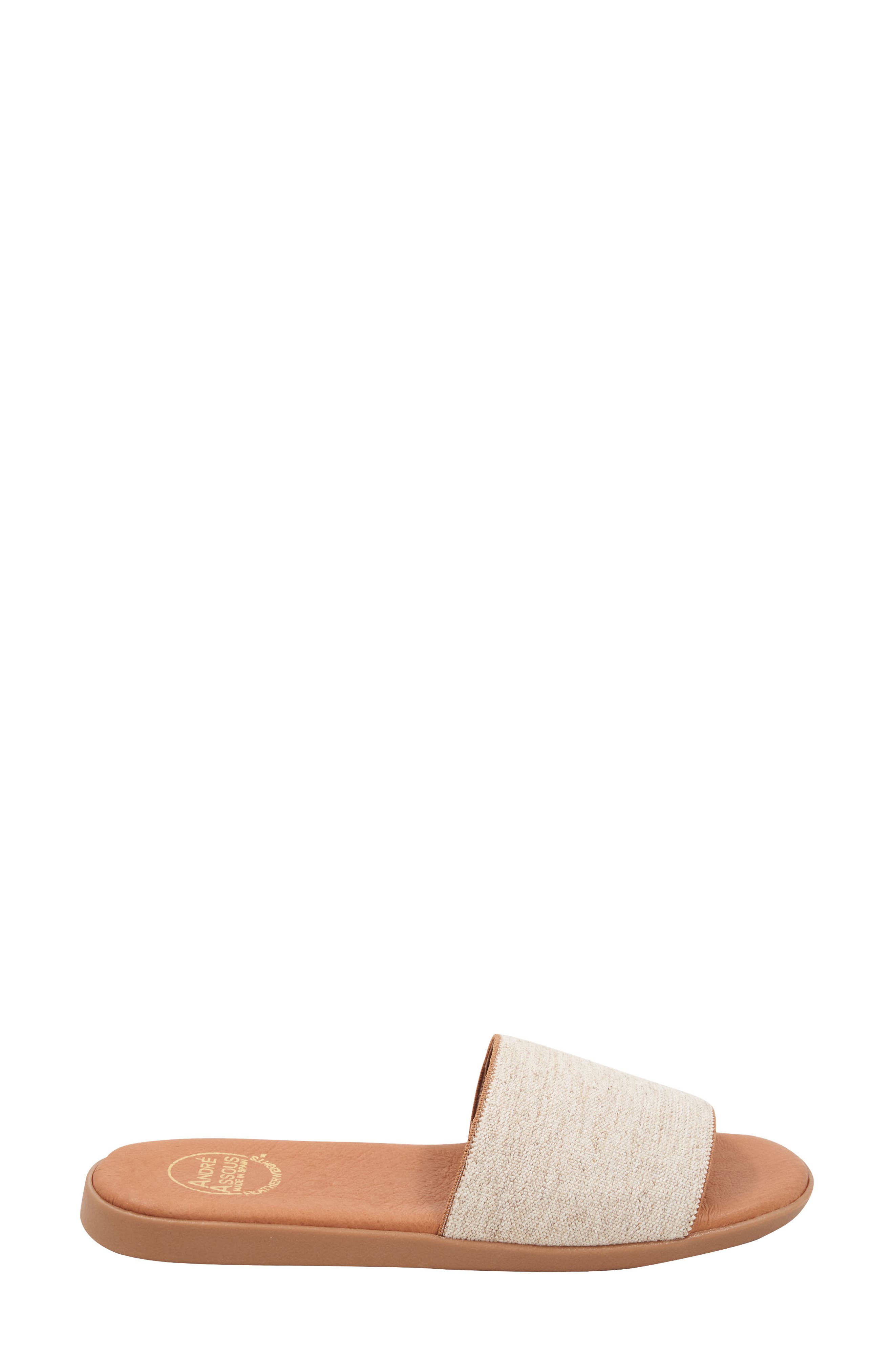 André Assous Paloma Slide Sandal, Alternate, color, Beige Linen
