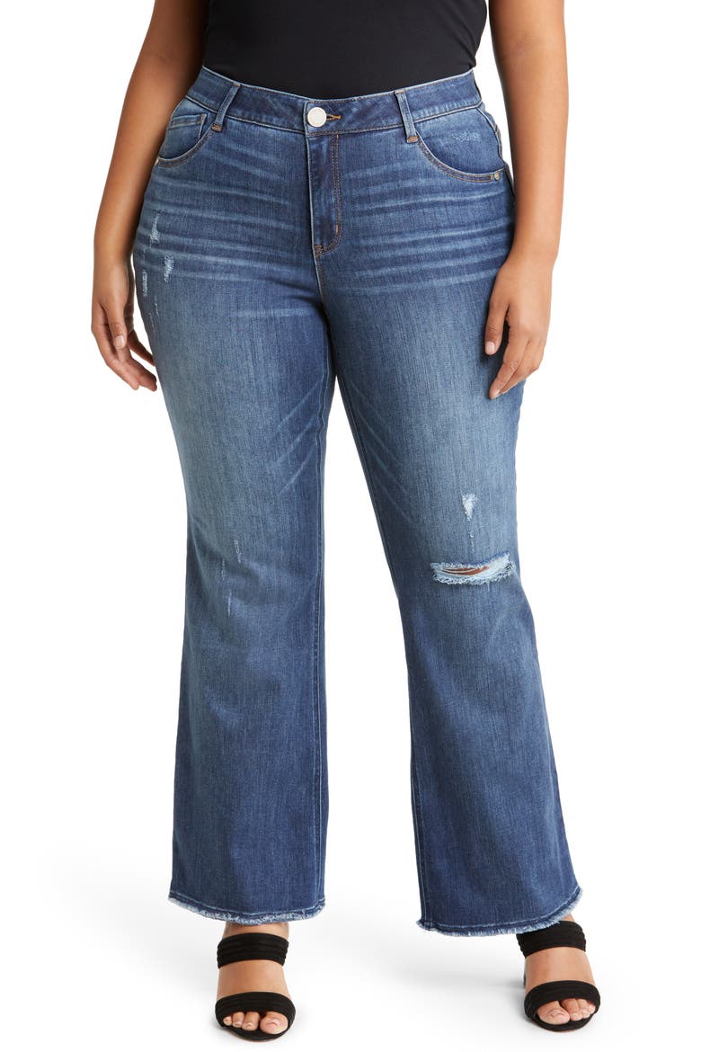 'Ab'Solution High Waist Itty Bitty Bootcut Jeans, Main, color, BLUE VINTAGE